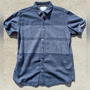 Casual Button-Down Shirt - Navy Blue